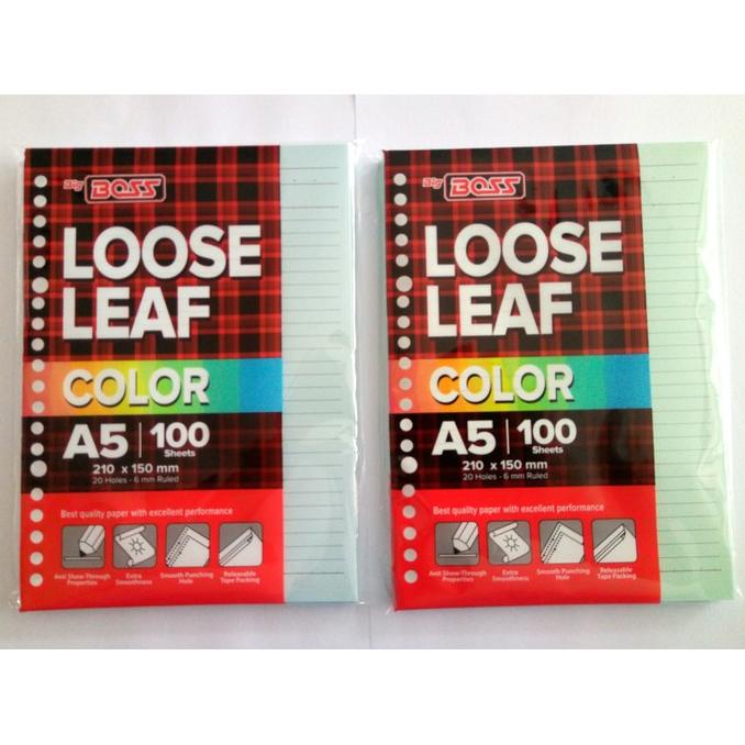 

[(BAYAR DITEMPAT) Loose Leaf Warna Rainbow Big Boss A5 - 100 Lembar