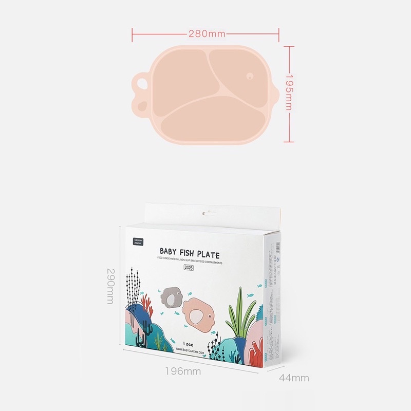 Babycare fish plate/Piring makan bayi