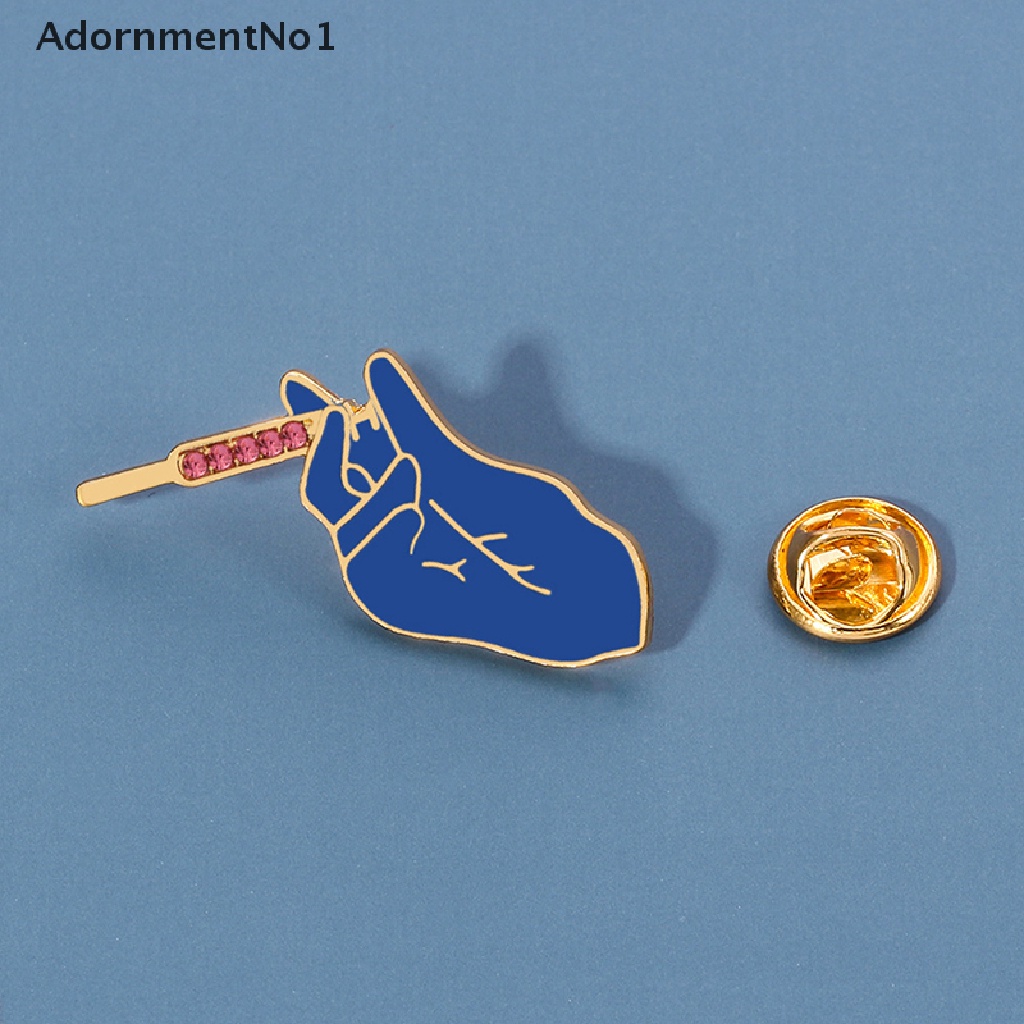 (AdornmentNo1) Bros / Pin Bahan Metal Warna Biru Hias Kristal Untuk Wanita