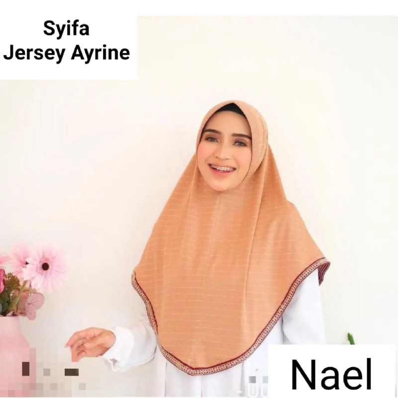 [Ori Nael]••SYIFA/AQILA••jilbab instan bergo ped••hijab instan jersey kombinasi