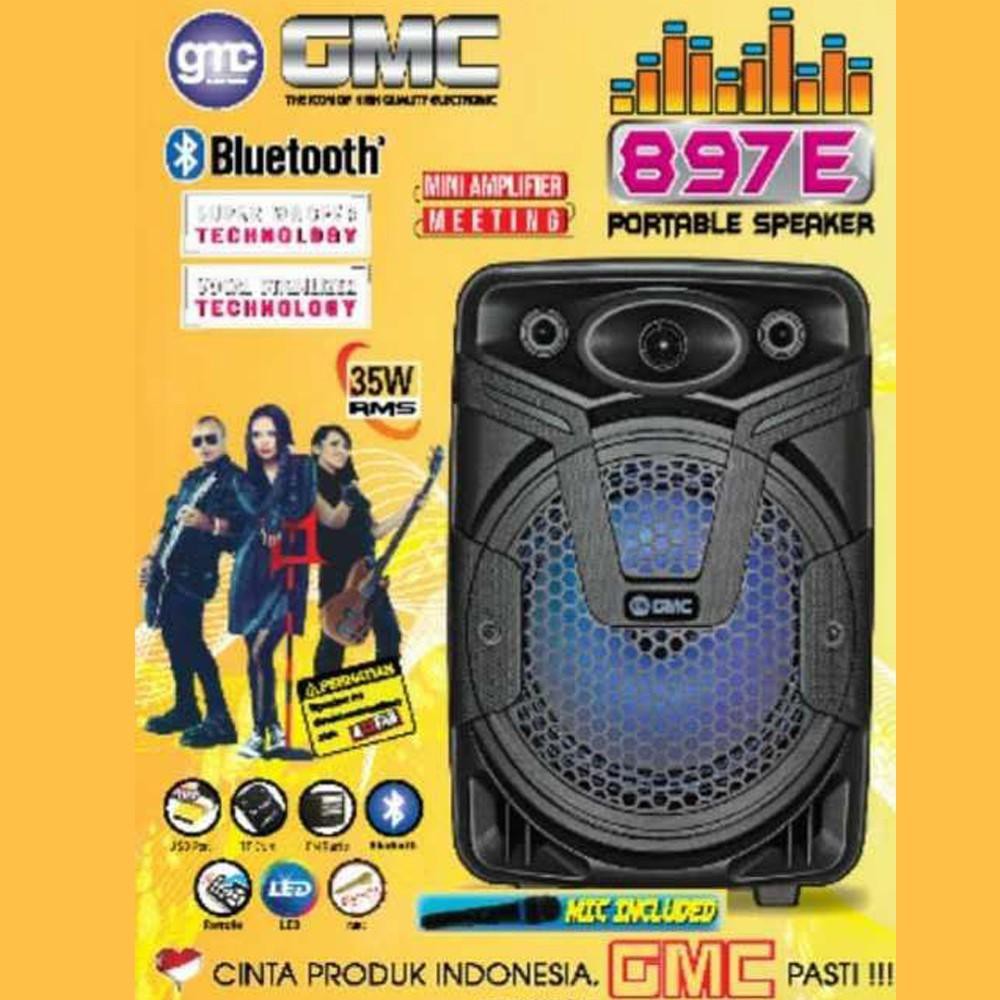 Jual  GMC Portable Speaker meeting Bluetooth 897E free mic wireless Murah