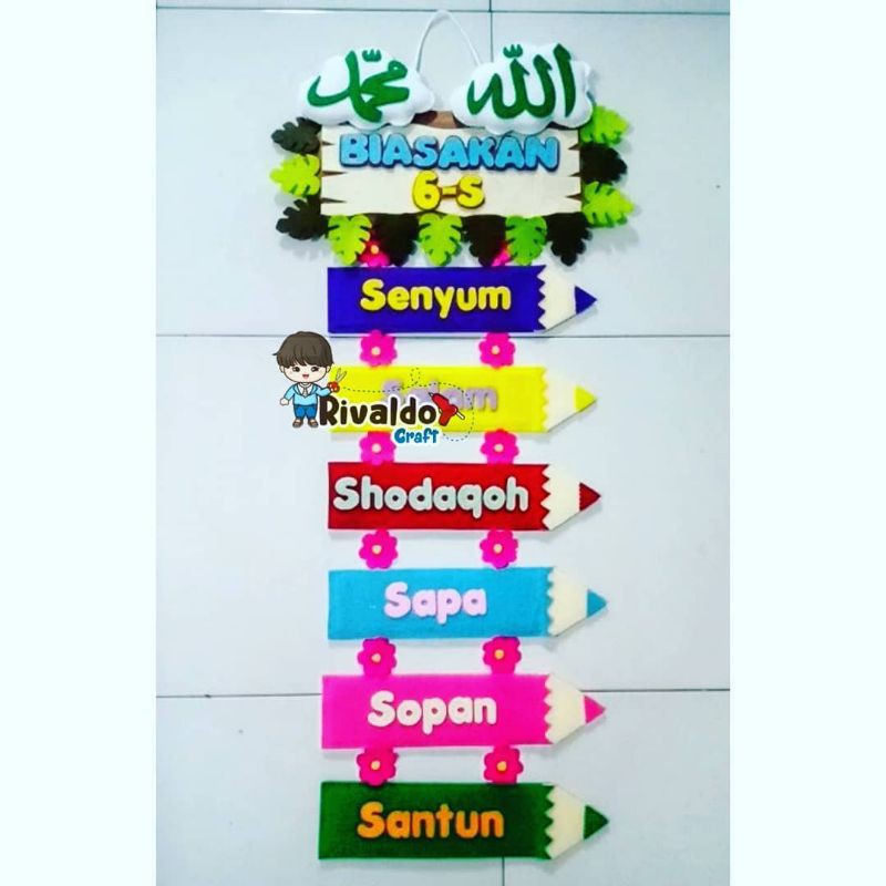 hiasan kelas flanel (biasakan 6S)