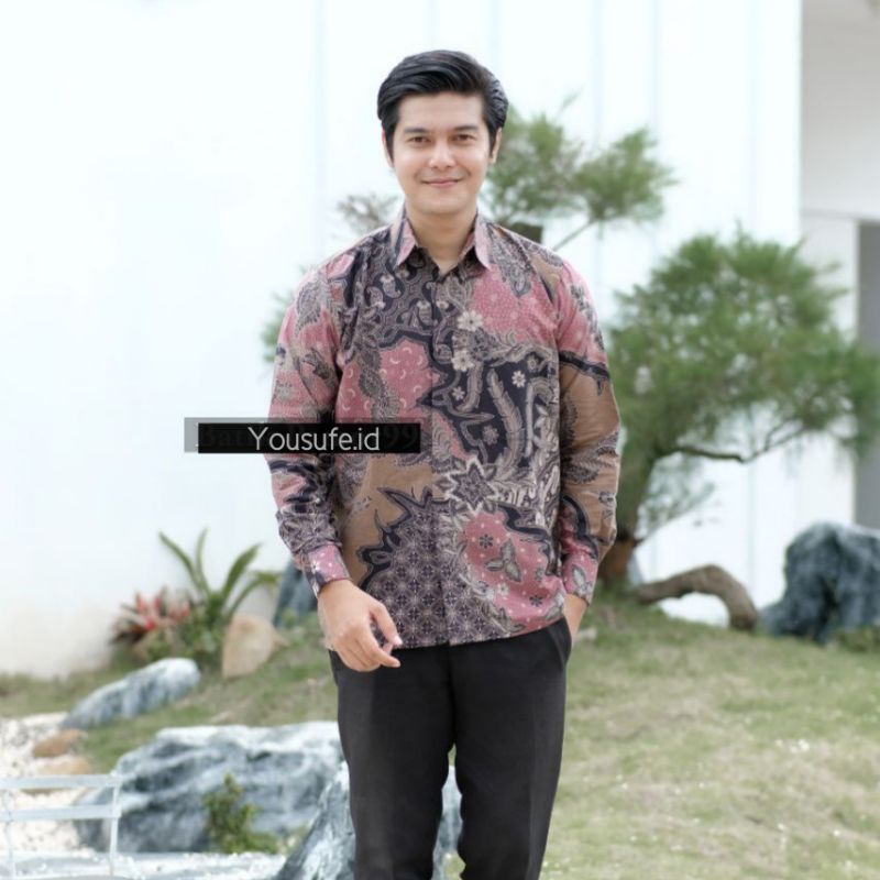 Kemeja Batik Pria Lengan Panjang Couple Batik Bisa Seragam Keluarga Pernikahan Hajatan Nyaman Halus Adem Tidak Gerah Kode MJ01K