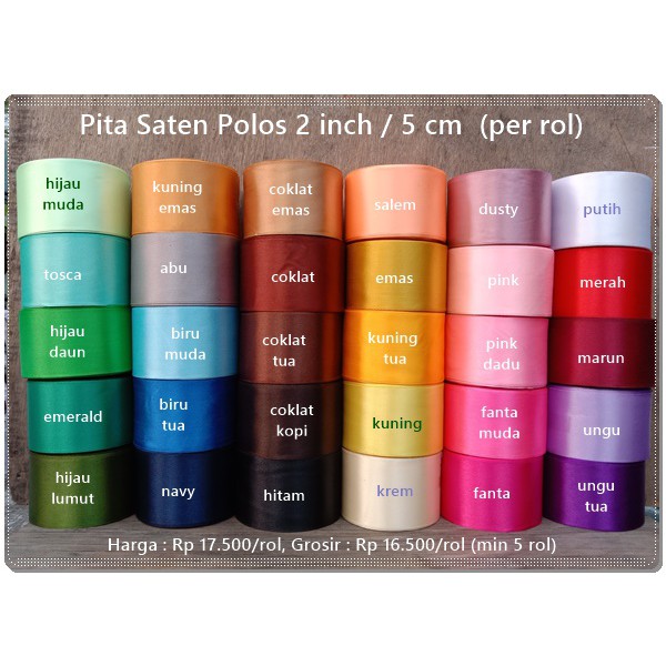 

PSP-103 : Pita Saten Polos 2 inch (per rol)