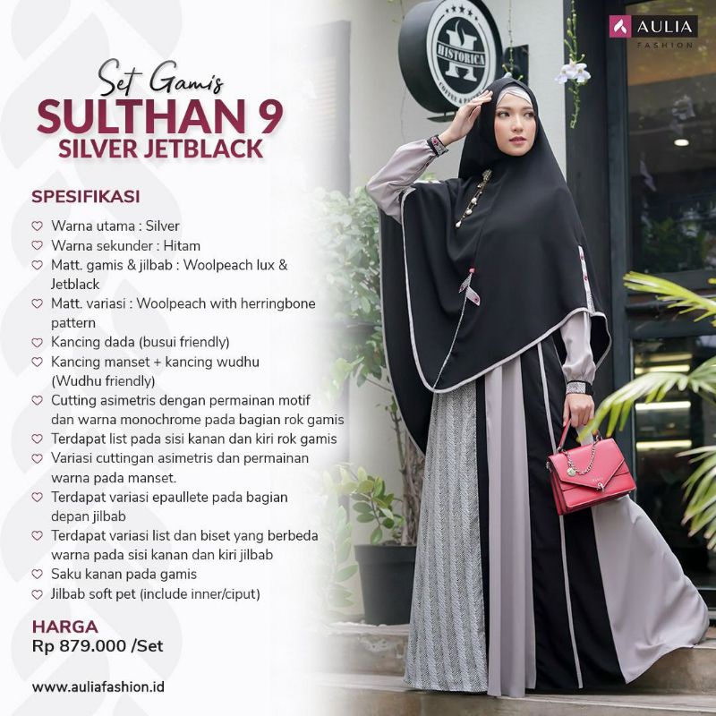 Gamis Aulia Sultan 9 Silver Jetblack