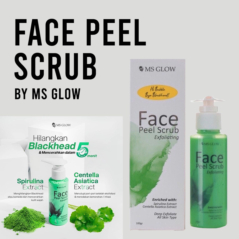 Ms Glow Face Peel Scrub Wajah Exfoliating Penghilang Komedo