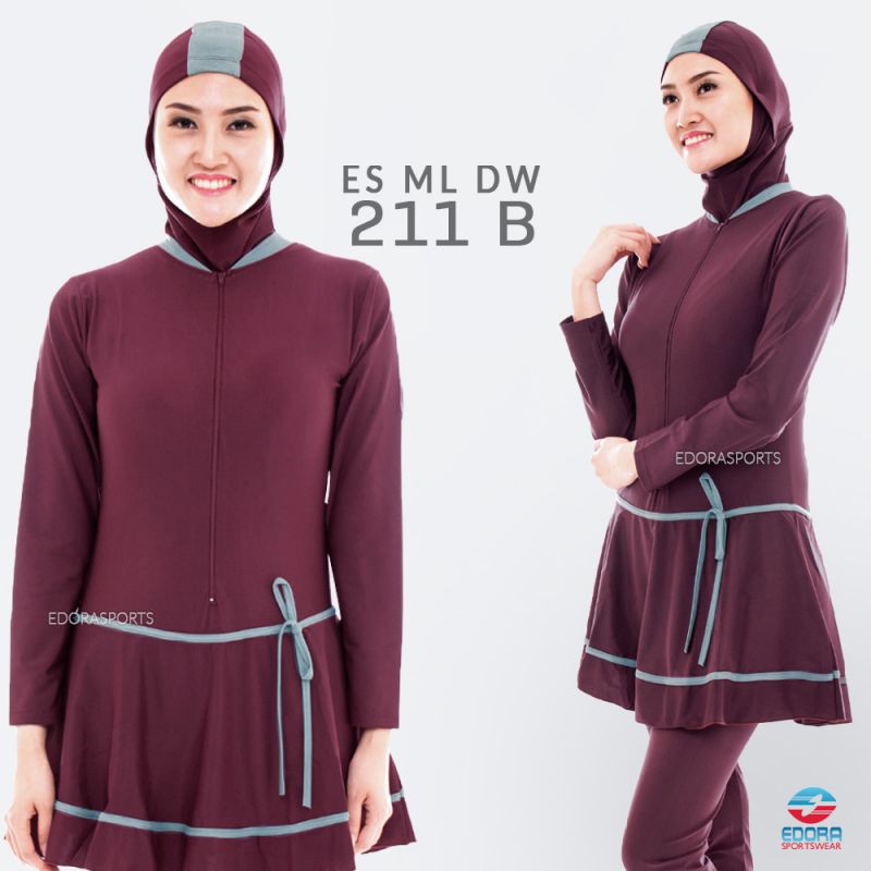  BAJU  RENANG  MUSLIMAH  EDORA  ES ML DW 211 B PAKAIAN  RENANG  