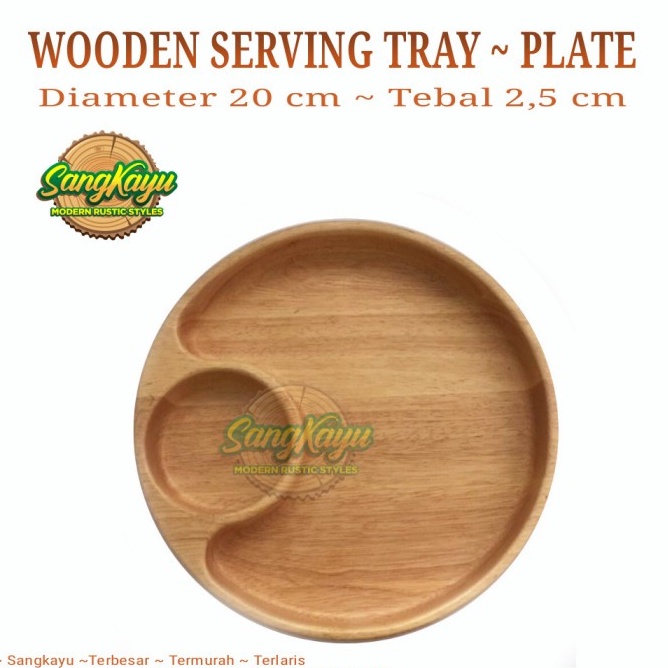 Nampan tatakan kayu piring kayu piring saji wooden serving plate tray