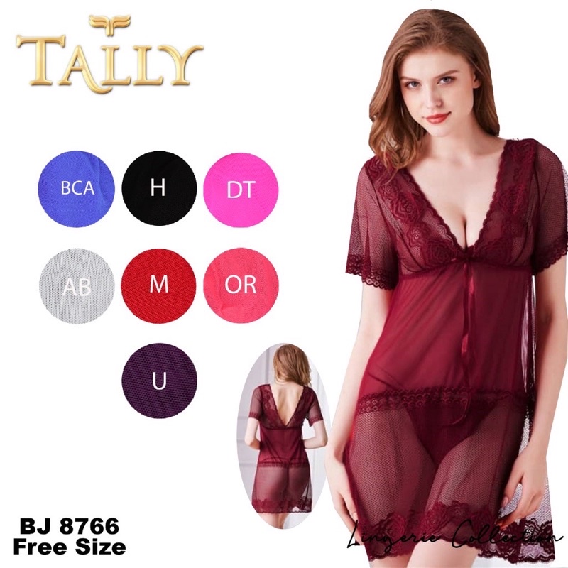 TALLY BAJU TIDUR / LINGERIE 8766 | FREE SIZE | FIT L | BAHAN RENDA