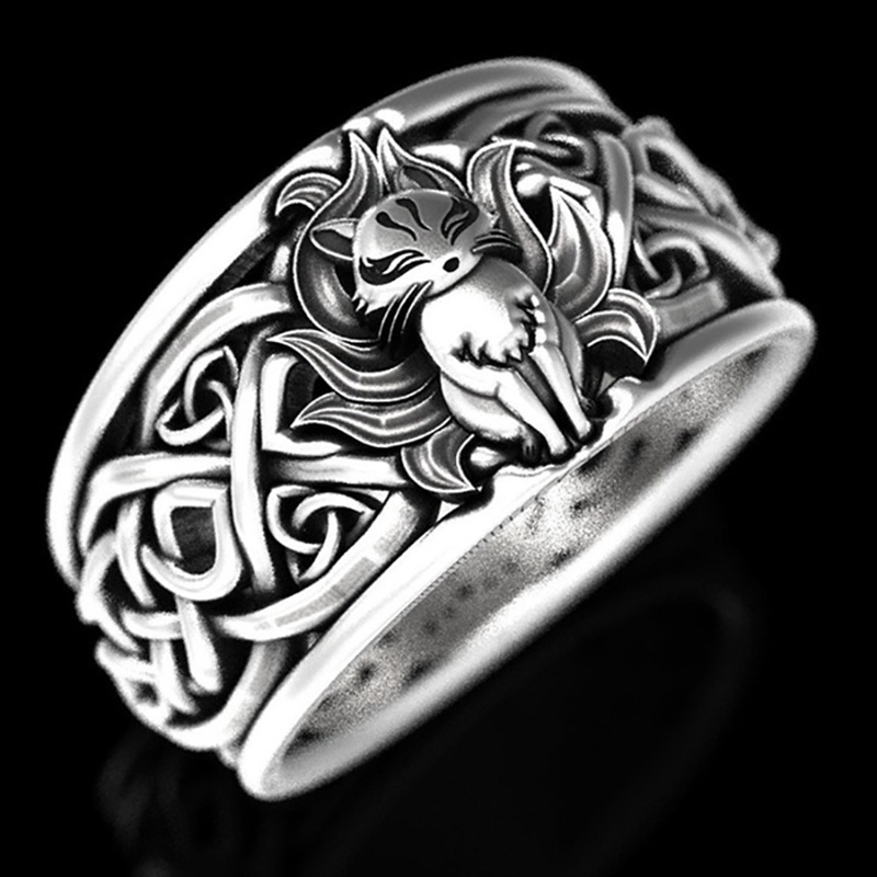 Cincin Bentuk Rubah Celtic Gaya Eropa Dan Amerika Untuk Pria