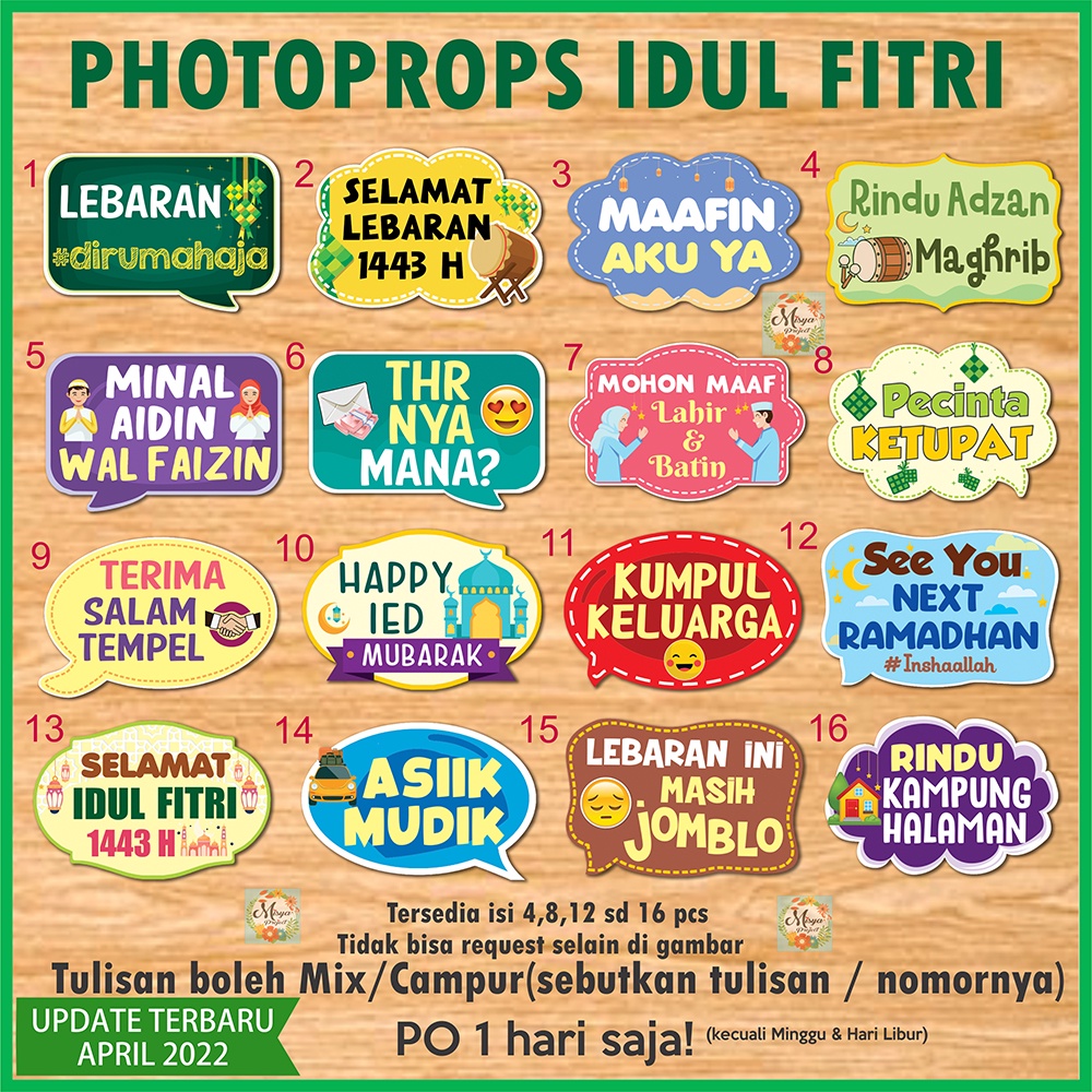 HIASAN IDUL FITRI LEBARAN PHOTOPROP PERLENGKAPAN DEKORASI DEKOR RAMADHAN RAMADAN BANNER FLAG KETUPAT