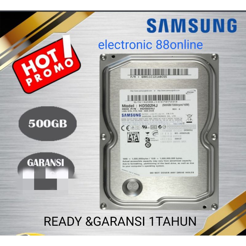 Harddisk/Hardisk/Hdd internal sata/SAMSUNG 500GB for PC/CCTV/READY/GARANSI
