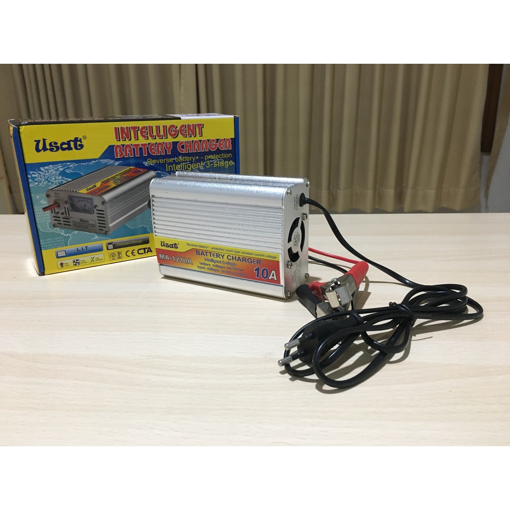 CHARGER AKI DC 12V 12 VOLT AC 100-250V 10A 10 AMPERE USAT MA-1210 MOBIL MOTOR MAINAN PORTABLE