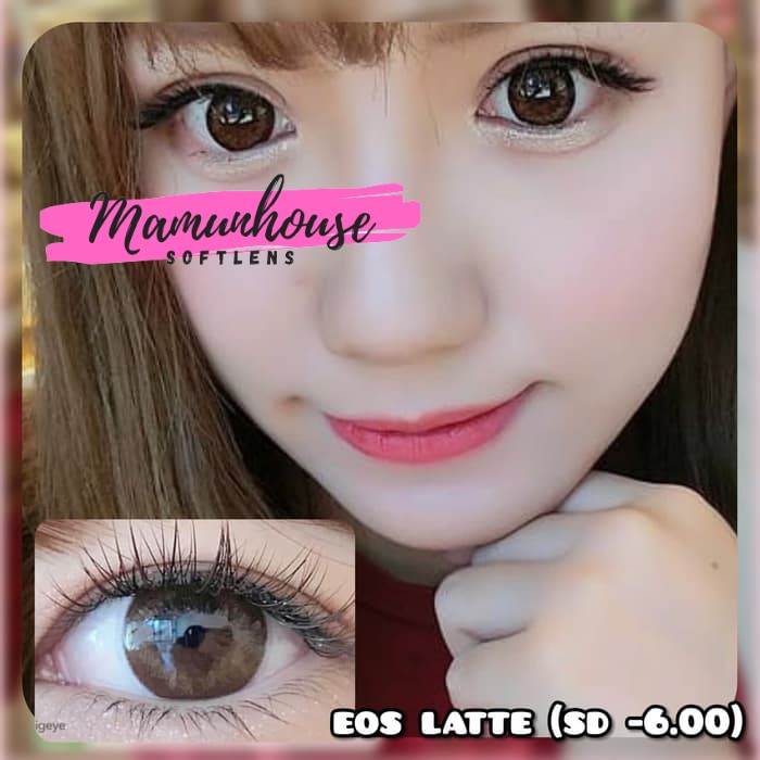 ORIGINAL Softlens EOS Latte Choco Coklat Soft Lens Brown Soflen Soflens Cokelat Minus Murah Softlens