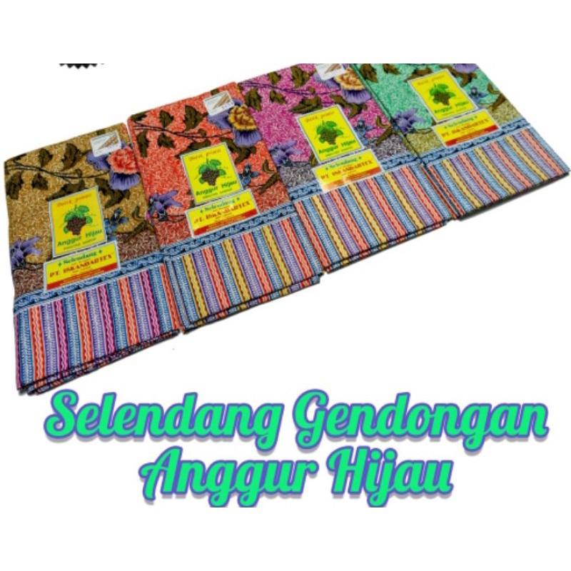 Selendang  Bayi Anggur Hijau / Gendongan Bayi Anggur Ijo / Jarik Gendong / Cukin / Kain Jarik /Perle