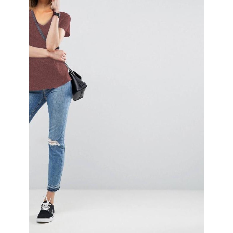 ← Okechuku Vioree Size XXL Kaos Leher V Wanita Woman V Neck T Shirt - Twotone Abu Tua ➫