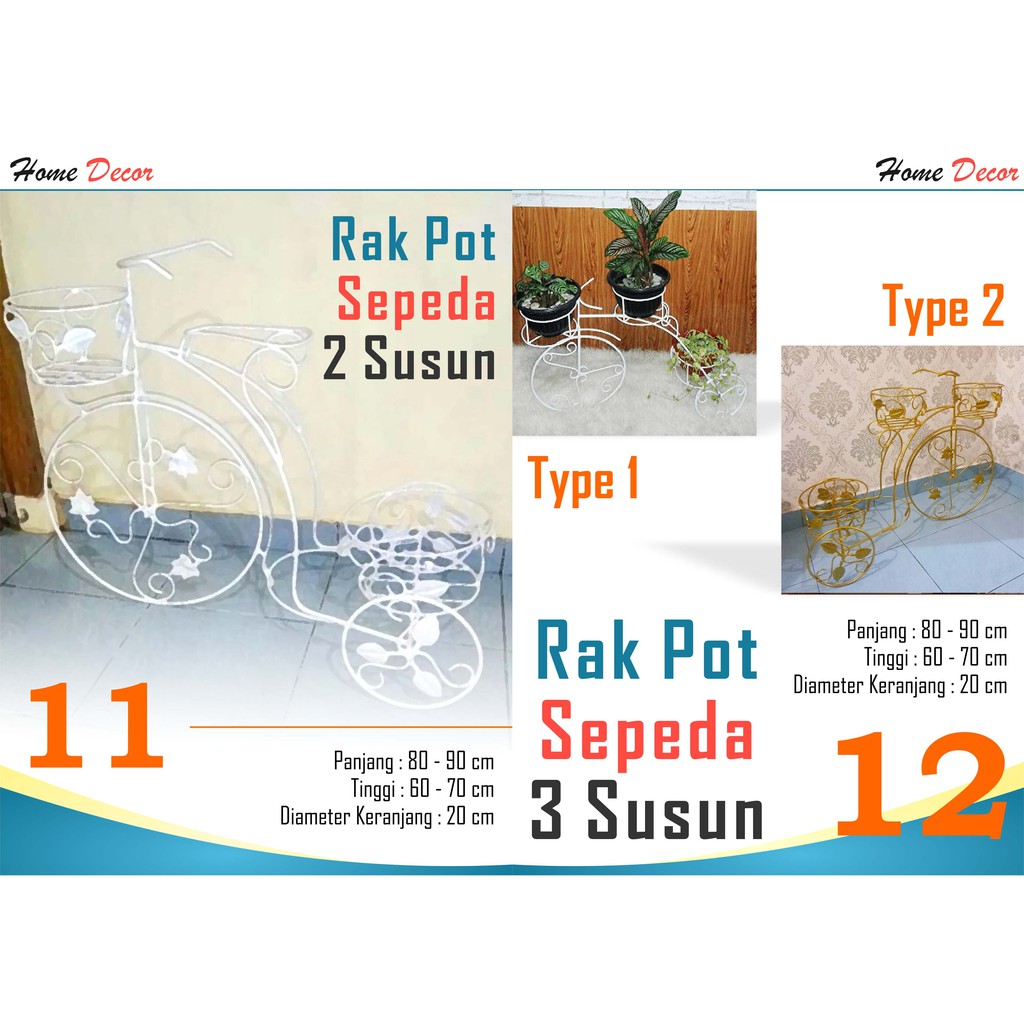 Rak bunga rak pot sepeda 2 model