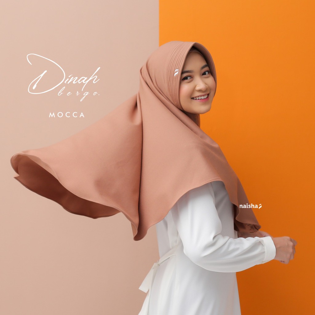 Naisha Official Dinah Bergo Pad Jilbab Instan Muslimah Syari-Mocca