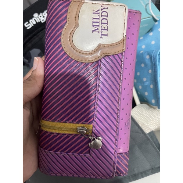 milk teddy wallet preloved