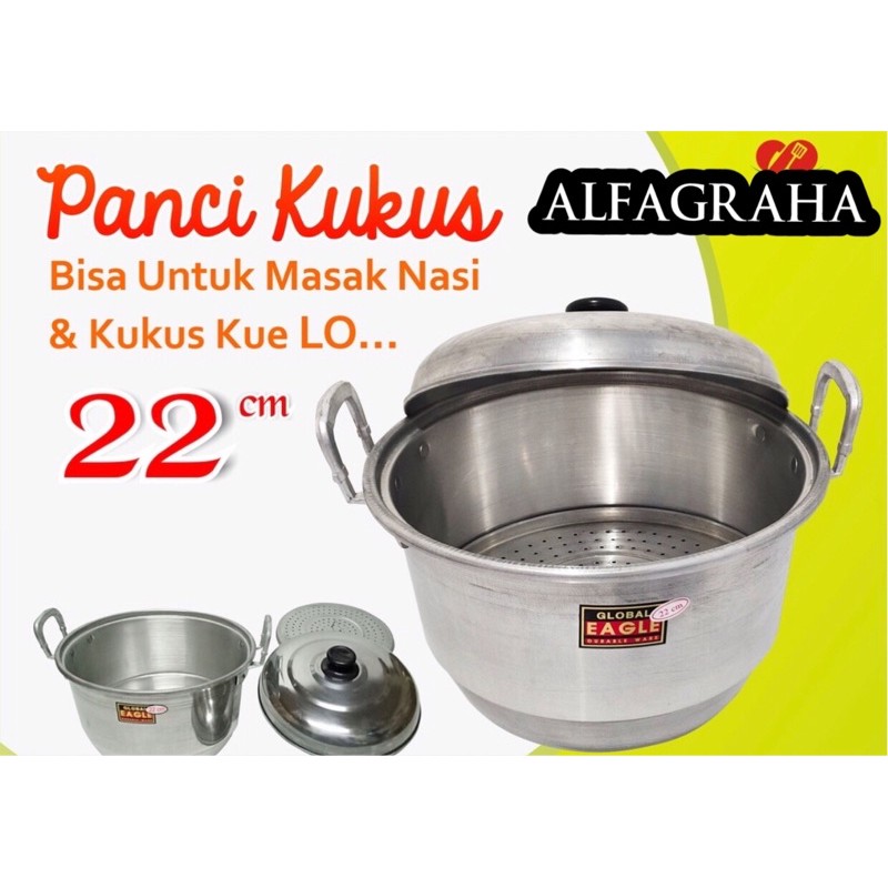 PANCI LANGSENG DANDANG KUKUS STEAMER 22 CM GLOBAL EAGLE