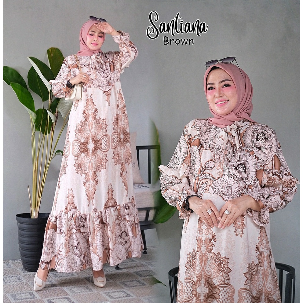 GAMIS MOTIF BATIK SANTIANA DRESS KONDANGAN