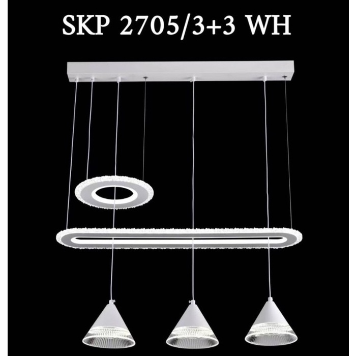 Lampu gantung ruang tamu minimalis hias SKP 2705 WH