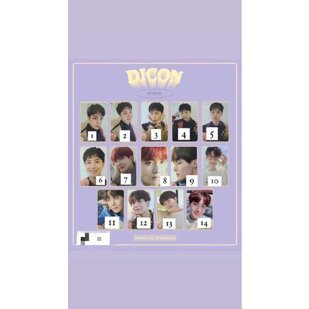 Photocard BTS Jhope Dicon 101(Set)