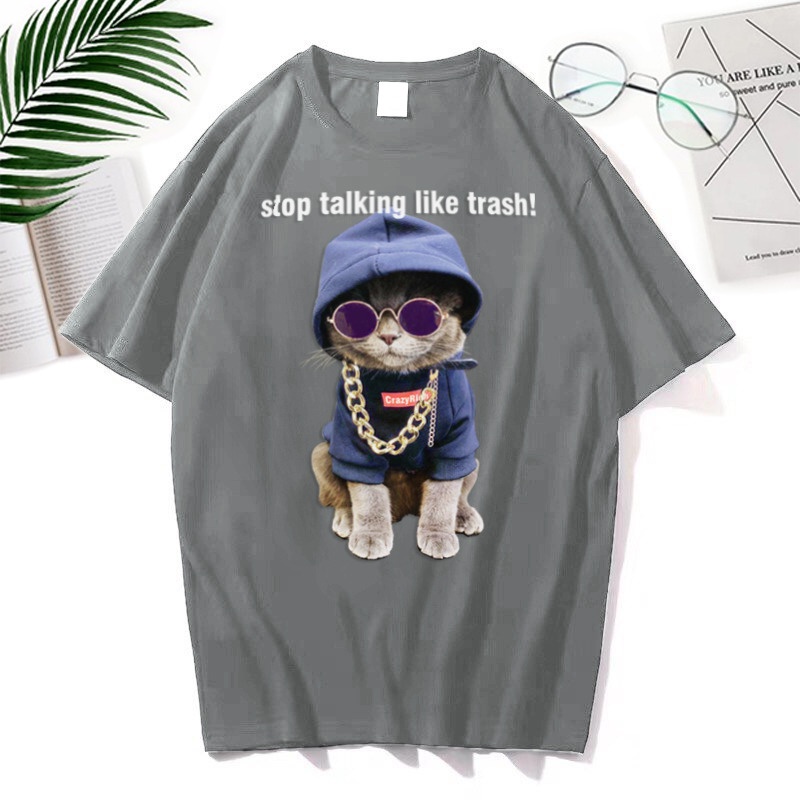 RL-T-shirt Oversize Stop Talking Like Trash