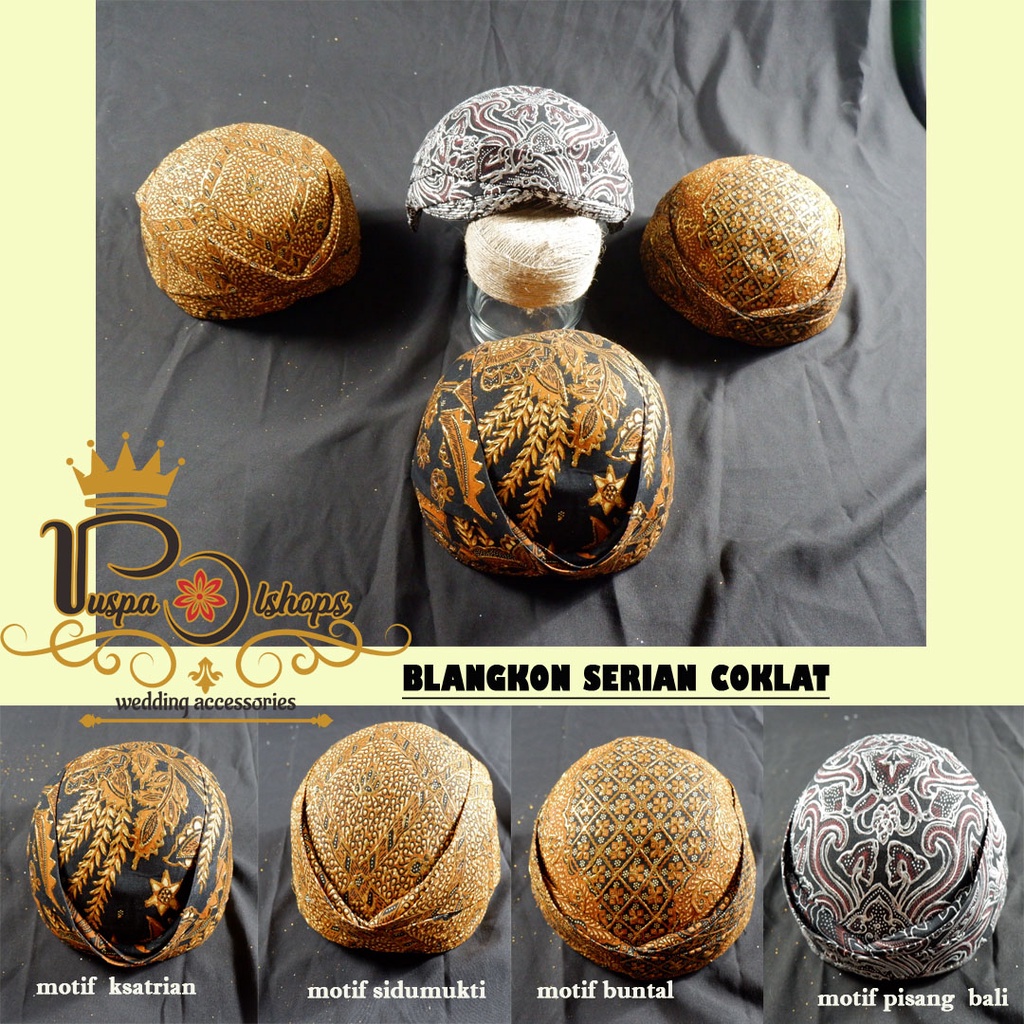 Blangkon pengantin solo varian coklat  blangkon pengantin jawa blangkon sunda lis gold