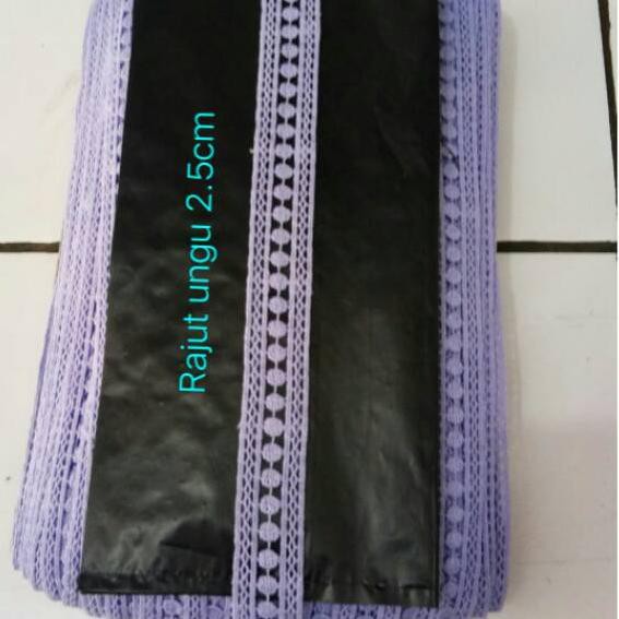 

8PC Renda rajut warna 2.5cm, roll panjang 13meter. !
