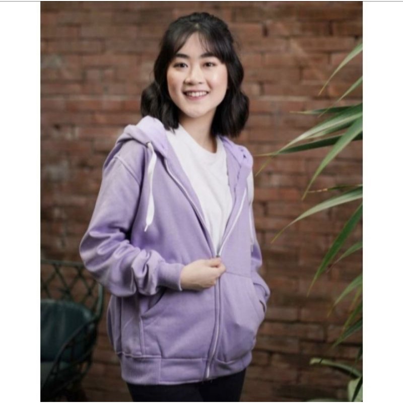 jaket jemper/jaket jemper resleting pria, wanita warna lilac dan beragai warna size; M,L,XL,XXL