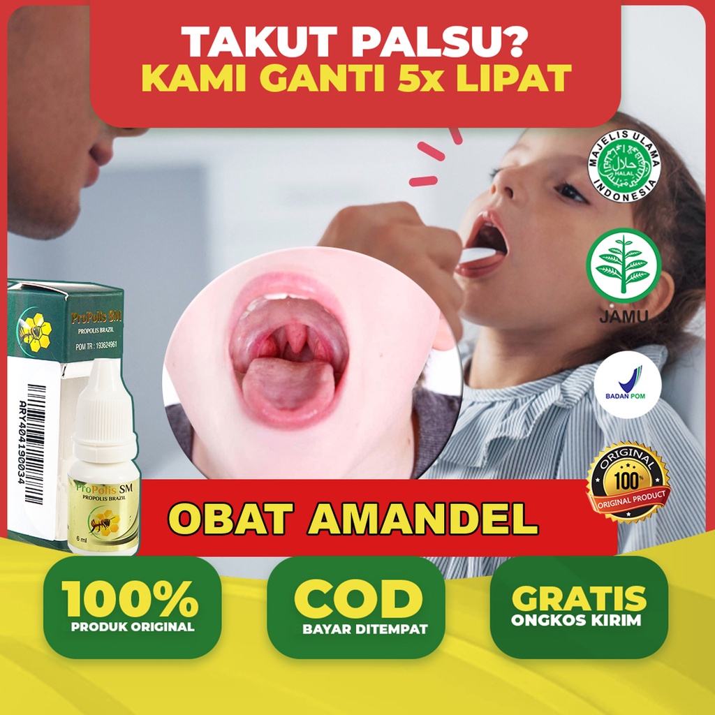Obat Amandel - Amandel Bengkak - Sakit Amandel - Amandel Parah Propolis SM Brazil 100% Original