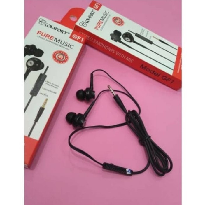 Headset Earphone  handsfree Comfort GF1 Suara Bass Mantap