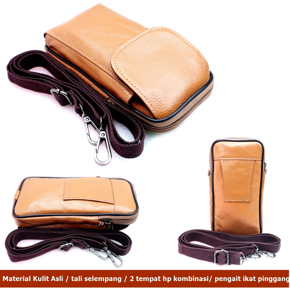 Dompet HP Kulit Selempang Kombinasi Pria original