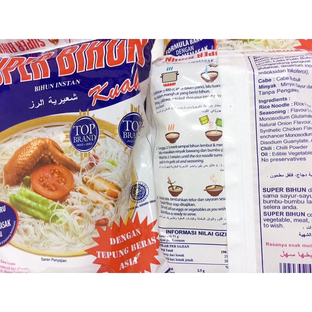 SUPER BIHUN Kuah Instant dengan Tepung Beras Asli