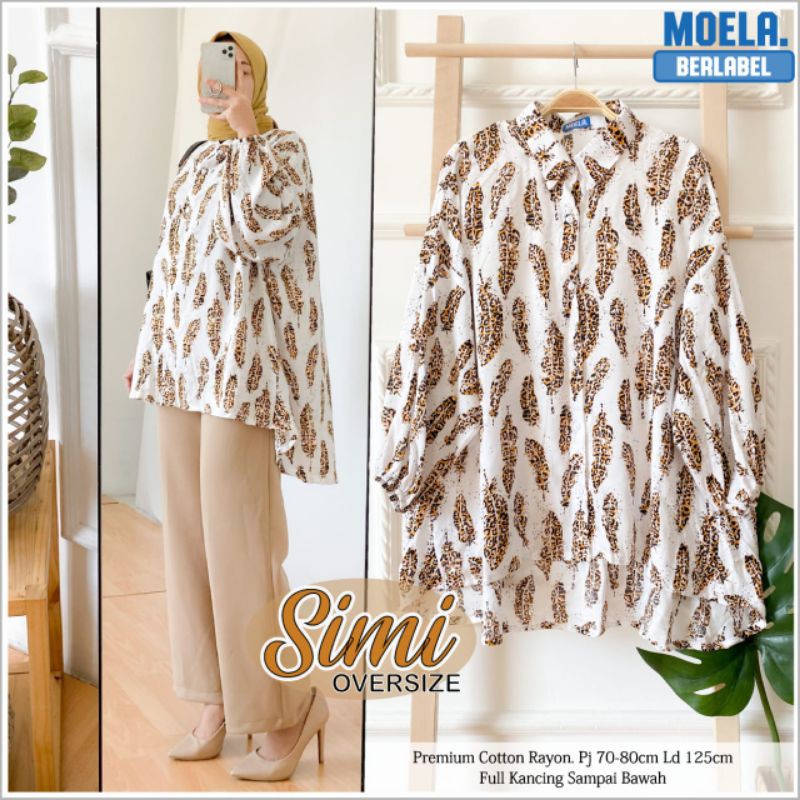 SIMI OVERSIZE/ BLOUSE MOELA HIJAB/BLOUSE MOELA/OVERSIZED BLOUSE/MOELA HIJAB SOLO/BLOUSE RAYON