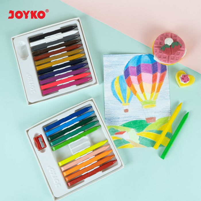 

(DISKON TERMURAH) Joyko CLEAN Crayon Set Oil Pastel / Krayon Joyko Anak Bentuk Pensil - 24 Warna