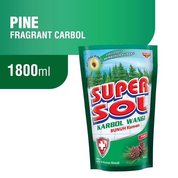  SUPERSOL Pembersih Lantai  Karbol Pine 1800ML Shopee 