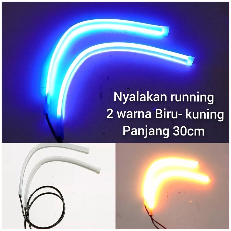 [L060] Lampu Alis Running Sein Senja DRL LED Running Motor Mobil Bebek Matic Vario CBR CB 150R R15 R25 Vixion Xabre GSX Ninja