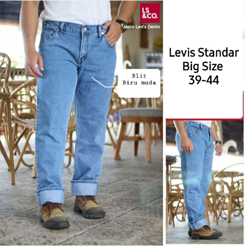 Celana Jumbo Pria Celana Jeans Panjang Standar Regular Size 39-44