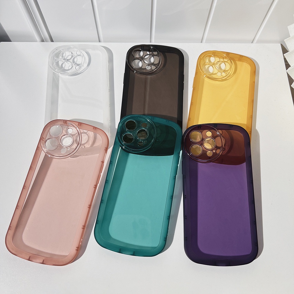 Soft Case TPU Transparan Warna Polos Untuk iphone 13 12 11 Pro Max X XS XR 8 7 Plus 2020 Se