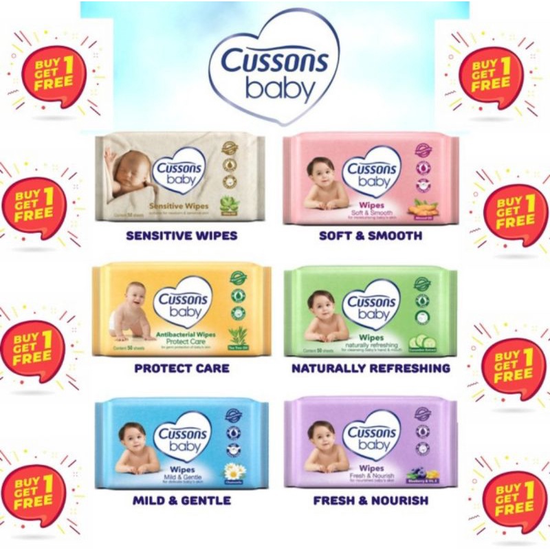 Cussons Baby Wipes 50's