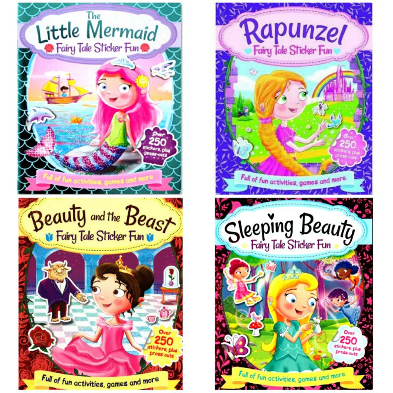 The Little Mermaid, Princess Rapunzel, Beauty and The Beast, Sleeping Beauty Fairy Tale Sticker Fun 