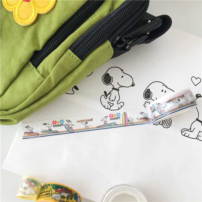 Korea Selatan ins kartun lucu Snoopy Charlie akun tangan dan kertas pita pencetakan dekoratif diary DIY kertas stiker