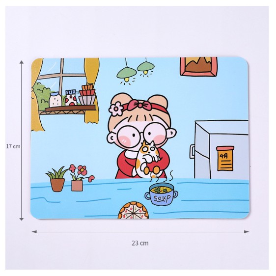 J2 - Mousepad kartun student Alas Mouse / Tatakan Mouse lentur-2