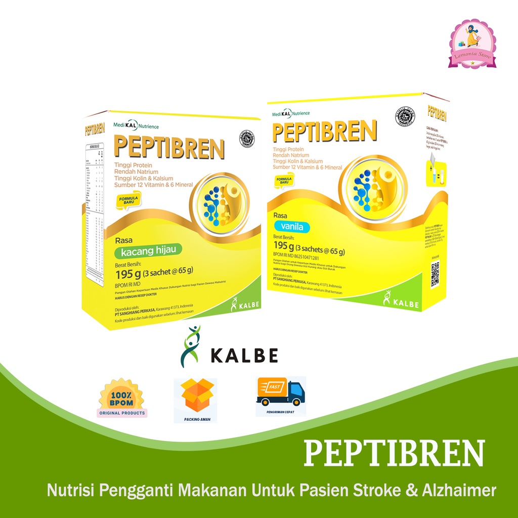 

PEPTIBREN - Vanilla & Kacang Hijau - Nutrisi Susu Khusus Pasien Stroke dan Alzhaimer