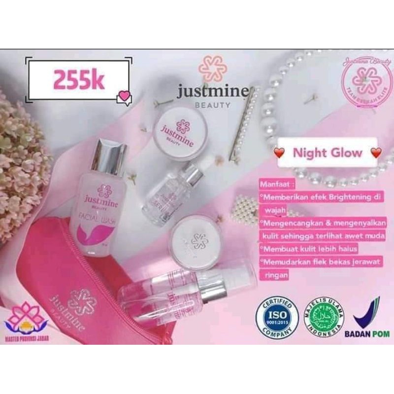 Paket justmine skincare glowing skincare wajah skincare glowing justmine Beauty skincare