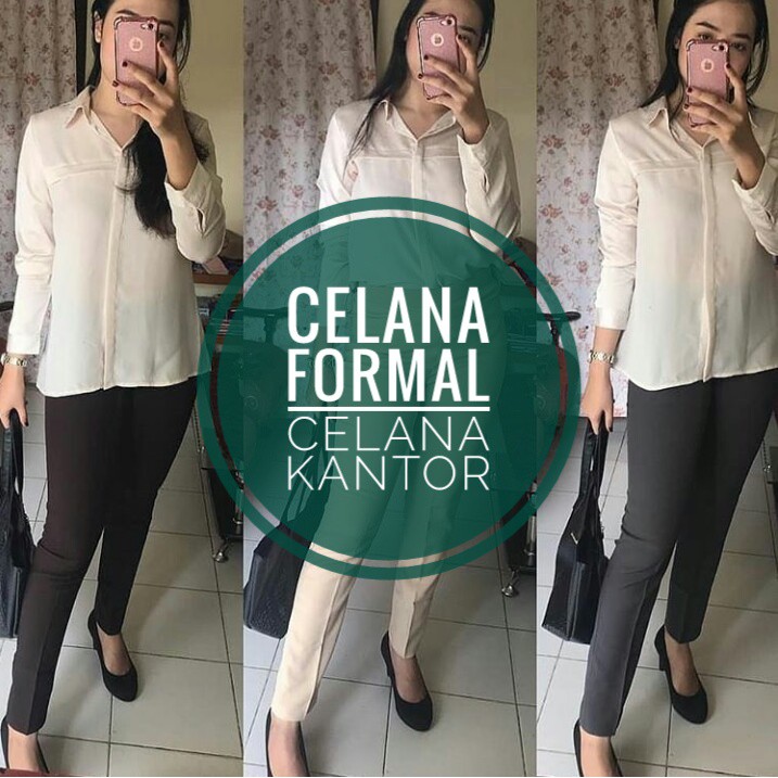 Celana Wanita M - XXXL Office Pants Celana Formal Celana Kantor Celana Bahan