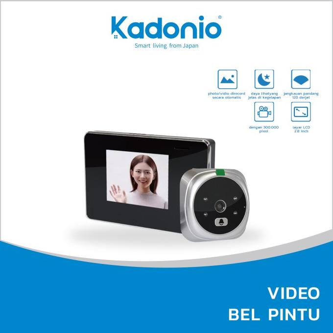 Kadonio Video Doorbell and Door Viewer Video Bel Pintu