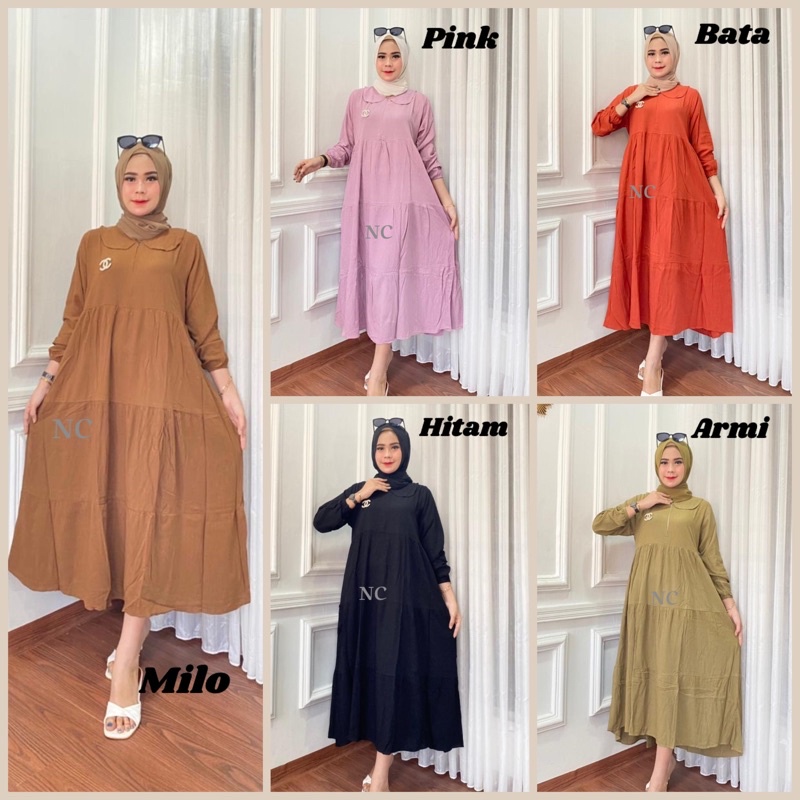 MIDI DRESS KATUN RAYON SABRINA LD 110 PJG 125